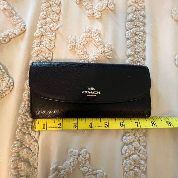 Coach Deep Navy Leather Crossbody Bag with Gold Accents - Picture 11 of 13